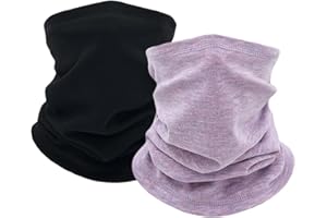 WOOGWIN 2 Pack Winter Neck Gaiter Warmer for Women Men Soft Fleece Neck Warmers Windproof Warm Face Cover Mask Scarf for Cold Weather