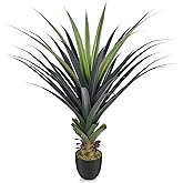 Keeplush 4ft Artificial Spiked Agave Plant, 48" Faux Agave Plants Indoor Small Floor Plant Perfect for Front Porch, Patio, Indoor Outdoor Home, Office Decor 1pcs