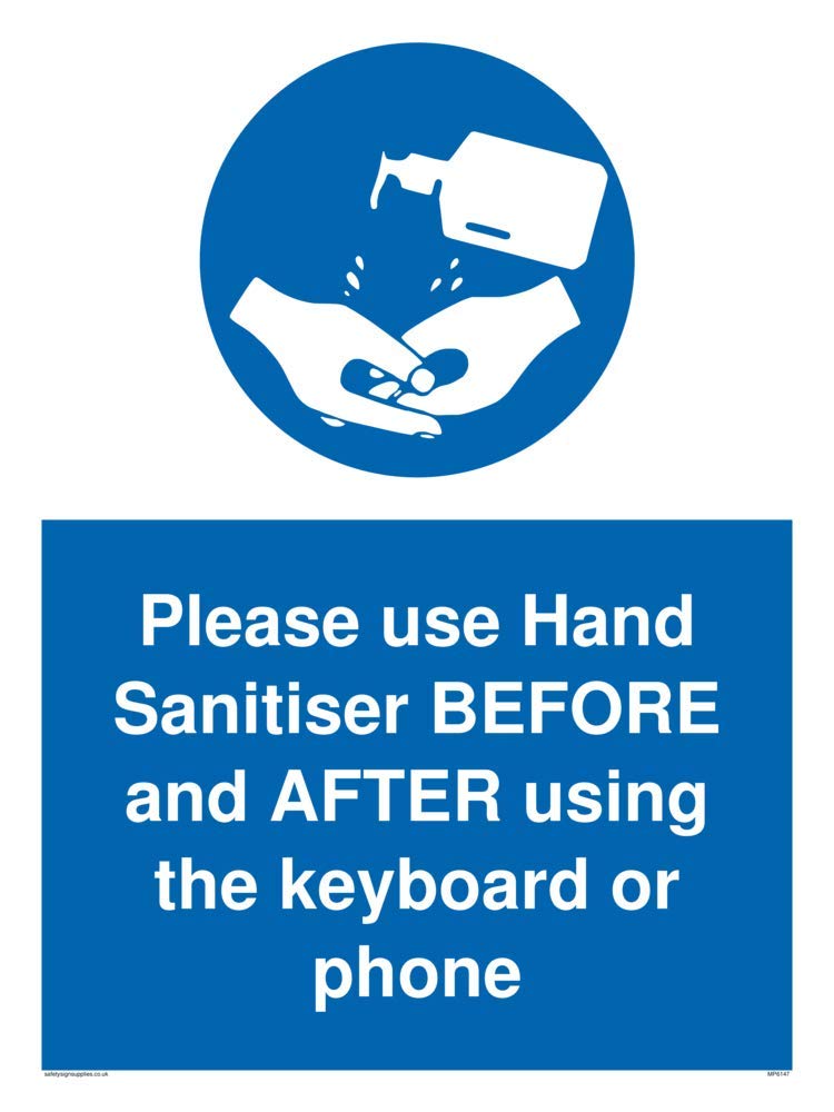 Please use Hand Sanitiser BEFORE and AFTER using the keyboard or phone