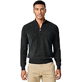 KVSS Men's Mock Neck Half Zip 100% Pure Cashmere Sweater, Pullover Cashmere Sweaters for Mens | Luxury from Inner Mongolia