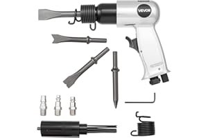 VEVOR Air Hammer, 4500BPM Pneumatic Hammer with Rust Removal Air Needle Scaler & 4PCS Chisels Round Shank, Lightweight & Comp