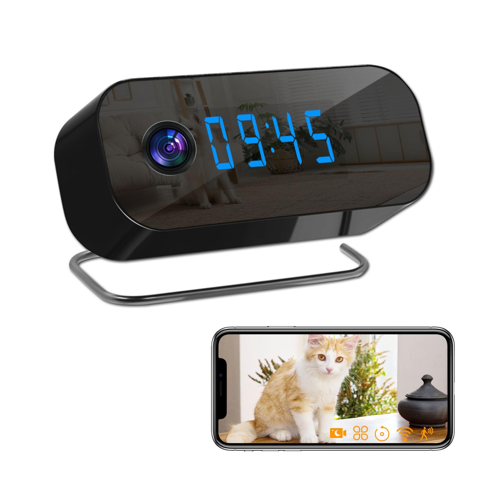 Photo 1 of FUXGZ Wireless Camera Clock HD 1080P Video Recorder WiFi Nanny Cam with Motion Detection Remote View Night Vision Indoor Security Camera for Baby/Pet/Home