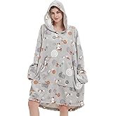 ABENCA Wearable Blanket Hoodie Adult Oversized Sweatshirt Light Flannel Sherpa, Warm and Cozy, One Size Fits All.Animal