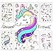 Zehhe Pack of 16 Sheets Unicorn Temporary Removable Tattoos for Kids Girls Boys Birthday Party, Unicorn Party Supplies Party Favor (Unicorn Tattoos)