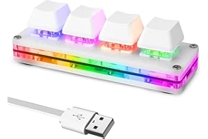 Ecarke Mini 4-Key OSU Keypad Hotswap One Handed Keypad Mechanical Gaming Keyboard,Can Self Programming Macro,with 1.5m USB-C 