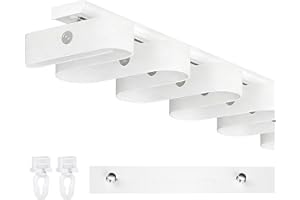 Heavy-Duty Ripplefold Curtain Rail S-Shaped Aluminum Ultra-Thin Ceiling Curtain Track with 90° Elbow, 2-21ft Sliding Curtains