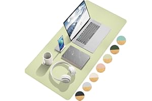 Giecy Desk Mat, Dual-Sided Desk Pad, Large Mouse Pad for Desk, Natural Cork & PU Leather Non-Slip Waterproof Desk Mats for Office and Home (31.5" x 15.7", Mint Green)