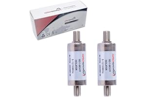 GROWORD 2-Pack Ground Loop Isolator, Hum/Buzz/Noise Eliminator for Home Theatre, Speaker or Subwoofer Connected to Cable, Isolation Transformer for Cable TV Applications & Antenna(5-1218MHZ)