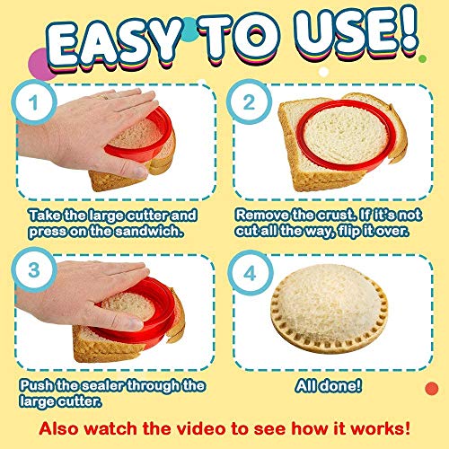 Sandwich Cutter and Sealer, DIY Pocket Sandwich for Kids, Great for