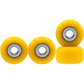 Teak Tuning Eco Fingerboard Wheels, 85D Street Yellow, Ultra Spin | CNC Polyurethane, Smooth Durable Surface, 7.5mm Diameter, Fits All Major Trucks, Set of 4, Indoor and Outdoor Use