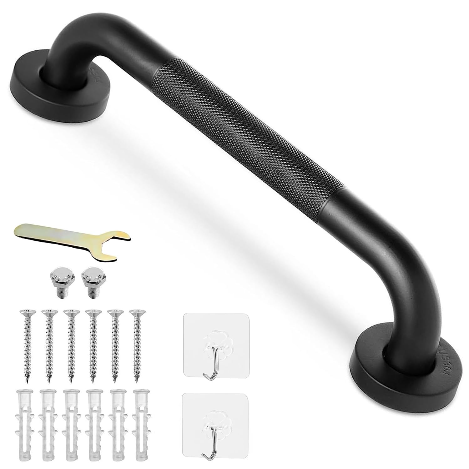 300mm 12inch Grab Bar Rail, Non-Slip Bathroom Chrome Grab Rail, 304 Stainless Steel Disability Auxiliary Handle, Safety Handle for Kitchen Bedroom Bathtub, Shower, Steps, Indoor/Outdoor
