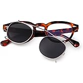 ADE WU Clip on over Glasses Sunglasses Vintage Small Round Clipon Glsses for Women Men Fashion Unisex Style 46mm
