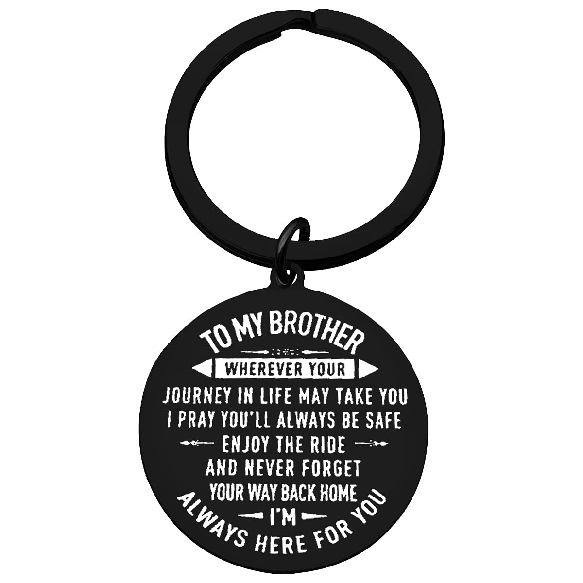 Ximalun Brother Keyring Gifts Christmas Birthday Gifts Inspirational Gifts for Brother Graduation Gifts Fathers Day Thanksgiving Day Gift Brother Gifts from Sister or Brother
