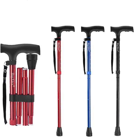 BigAlex Folding Cane,Adjustable Collapsible Cane,Foldable Walking Cane
