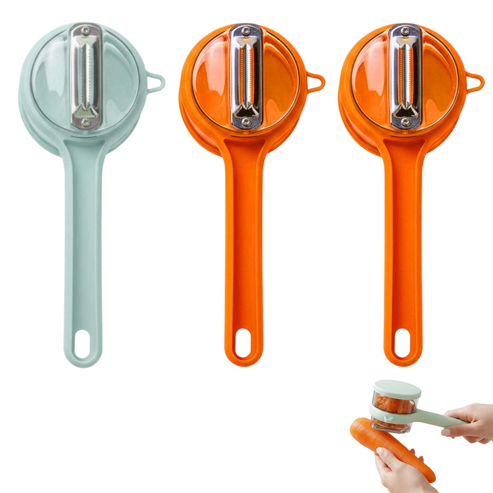Photo 1 of 3PCS Peeler With Container Set, Fruit Peeler, Peeler With Storage Suitable for Family Chef, Busy Parents and Camping Enthusiasts