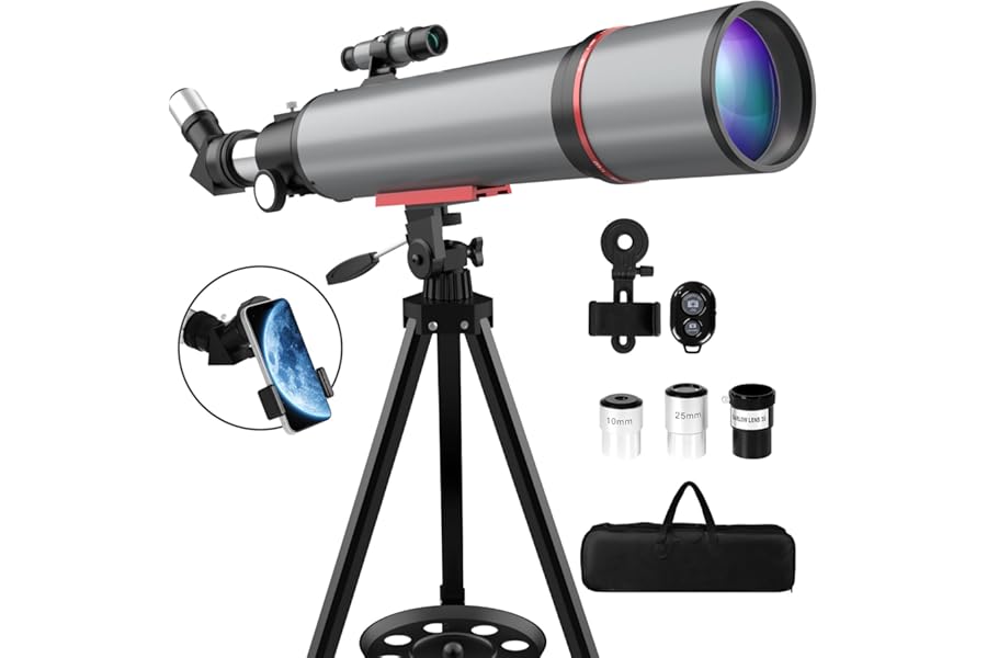WOZEL Telescope for Adults & Kids - 90mm Aperture 600mm Refractor Portable Beginners Telescope High Powered, Magnification 18