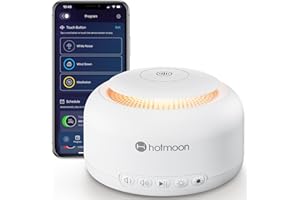 Hotmoon Smart White Noise Sound Machine Sleep Sound Machine, Dual-Mode Bluetooth Speaker, 48 Built-in Soothing Sounds White Noise, 300+ Cloud Options, Batteries not Included, AC Power Only