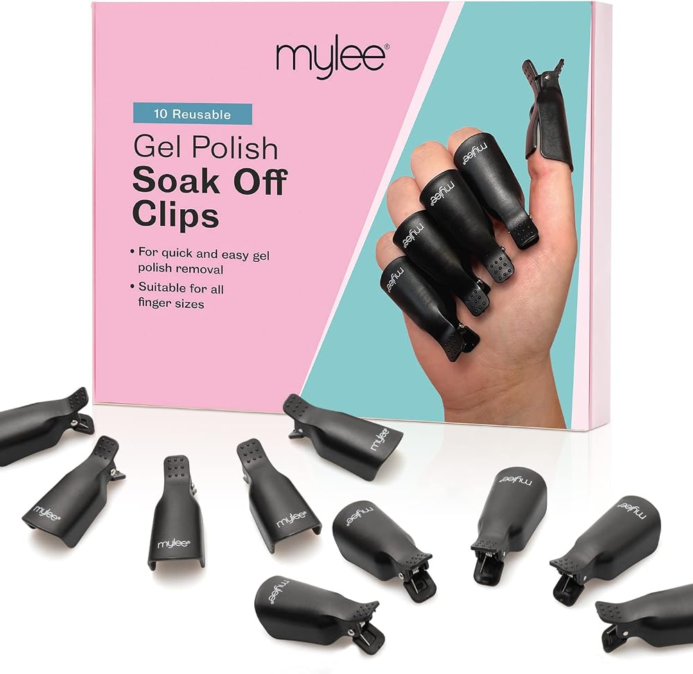 MYLEE 10 Pcs Soak Off Nail Clips Set Gel Polish Remover Plastic Reusable