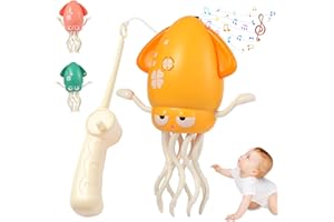 ANPOLE Electric Dancing Squid Toys，Automatic Obstacle Avoidance Sensor Toys Upright & Crawling Two Modes,Rechargeable Magic Dancing Music Squid for Kids Boy Girl Birthday Gifts (Yellow)