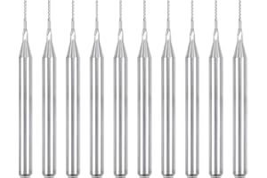 uxcell 10Pcs 0.5mm Carbide End Mill Engraving Milling Cutter CNC Router Bits for PCB Machine, 1/8" Shank