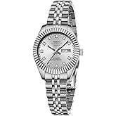 NIBOSI Watches for Women Analog Quartz Stainless Steel Dial with Day Date Luminous Waterproof Dainty Classic Luxury Diamond Elegant Dress Women's Watch for Small Wrists