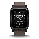 Vector Watch Meridian Smartwatch-30 Day+ Autonomy, 5ATM, Notifications, Activity Tracking - Steel Case/ Black Leather-Casual