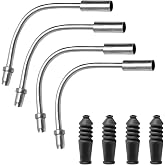 Bike V Brake Noodle Cable Guide Set, with 4 Pcs Bicycle Brake Cable Guide Pipe, and 4 Pcs Rubber Boots, for Mountain and Road Bicycles