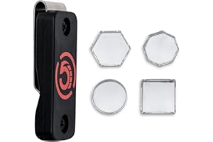 BEER CITY BILLIARDS Cru5h Billiards Magnetic Chalk Holder Belt Clip - Rare Earth Neodymium Magnet Belt Clip with Metal Chalk Holders - Circle, Hexagon, Octagon, and Square Included