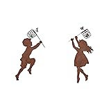 ASkinds 2Pcs Boy Girl Silhouettes Metal Chasing