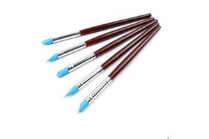 Lot de 5 pinceaux à pointe en silicone pour aquarelle, peinture à l'huile, sculpture, sculpture et argile