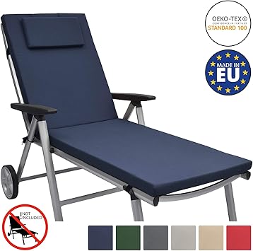 Beautissu Loft Rl Auflage Fur Gartenliege 200x60x5 Cm Uv Bestandige Sonnenliege Auflage Mit Reissverschluss Dunkelblau Erhaltlich Amazon De Kuche Haushalt