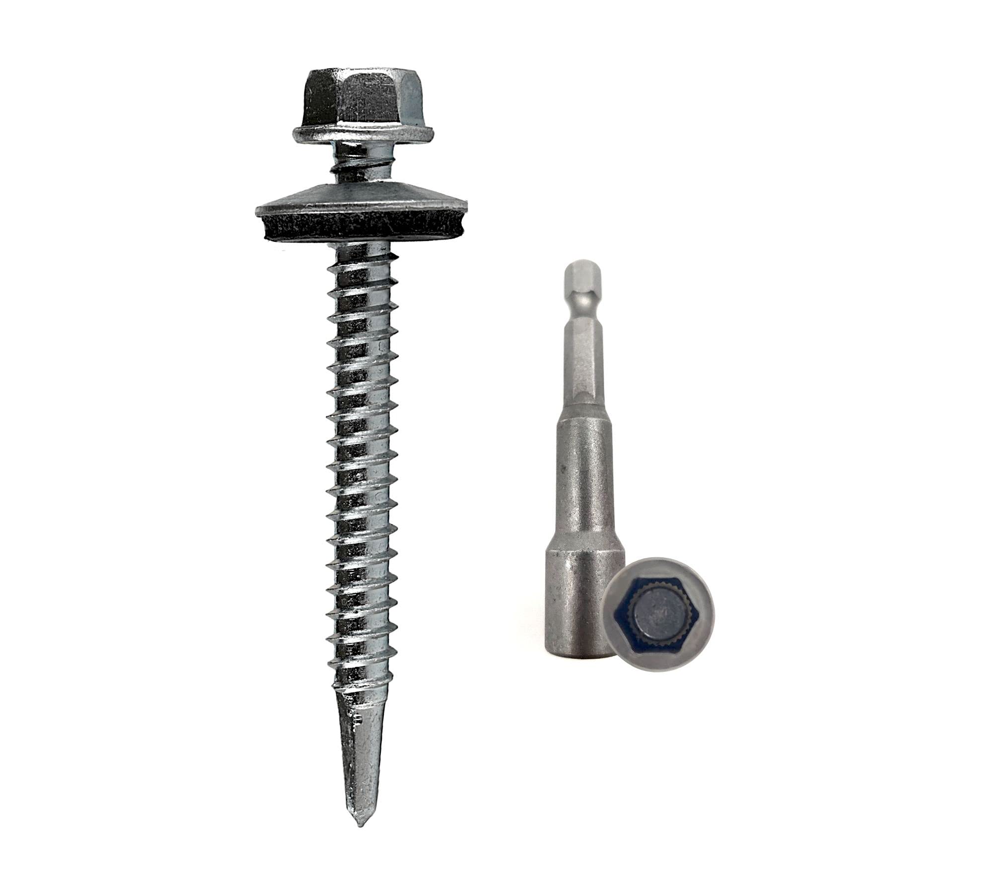 DOJA Industrial | SELF Tapping Screws Metal with Washer 6,3x50 (Pack 75) with Drill Glass M10 (Pack 1)