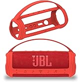 JCHPINE Silicone Cover Case for JBL Flip 6 Portable Bluetooth Speaker, Protective Carrying Holder for JBL Flip 6 Speaker Accessories (Red Case)