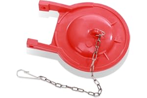 HOUTINGMAAN Toilet Flapper for TOTO Flapper Model THU138S, 2 Pack, Stainless Steel Chain and Hook- Red