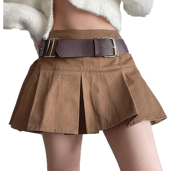 Amazon.com: Women Sexy Mini Skirts High Waist Pleated Skirt