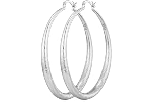 OOOPEL 925 Sterling Silver Hoop for Women Gold Hoop Earrings Hypoallergenic Diamond-Cut Ripples Designed - Non Tarnish Large Hoop Earrings(30/40/50/60/70mm)