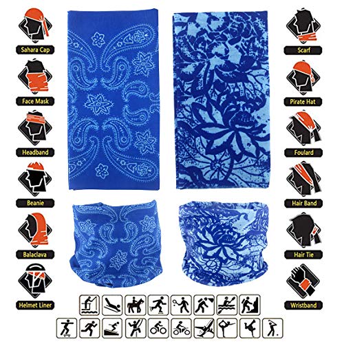 Cutewing Outdoor Magic Headband Scarf Elastic Seamless Neck Gaiter Sweatband Balaclava Sport Headwear Bandana Scarf UV Resistence,Pack of 12