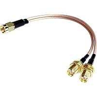 Goupchn SMA Splitter Cable SMA Male to Dual SMA Female Wire Low Loss RG316 Y Splitter Wire 4G LTE Antenna Adapter Splitter Ca