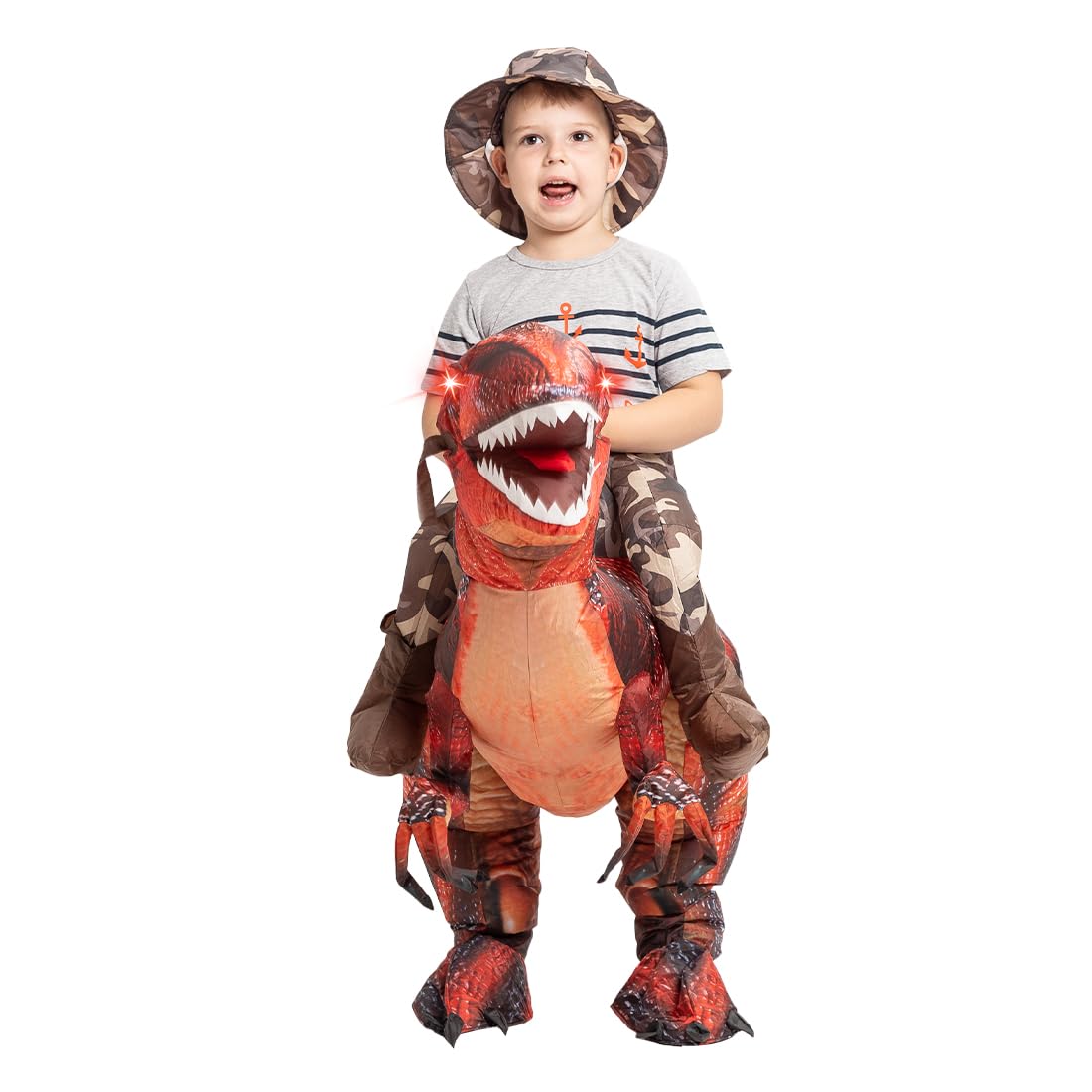 GOOSH Inflatable Dinosaur Costume for Kids Halloween Costumes Boys Girls Funny Blow up Costume for Halloween Party Cosplay