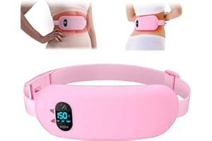 BOUZAFOFA Portable Heating Pad for Cramps FSA, HSA Cordless Electric Period Fast Heat Pad for Back Pain Relief Menstrual Belt 6 Heat 6 Massage Gifts for Women Girl Her Girlfriend Christmas Stocking Stuffer Pink