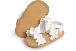 Bellocasa Infant Baby Girls Sandals Summer Open Toe Wedding Princess Dress Shoe Soft Sole Baby Shoes for Newborn Girl