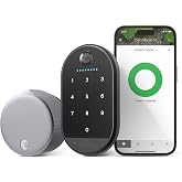 Yale|August Wi-Fi Smart Lock with Keypad, Silver | Keyless Entry, Touch Digital Keypad, Fingerprint Scanner, AUG-SL05-K04-S01