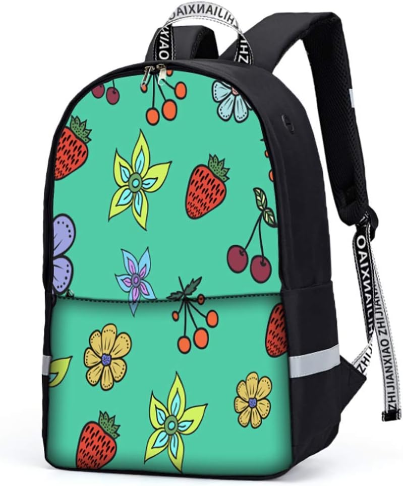 Blumenmuster Rucksack Mädchen - Schulrucksack Mit Laptop-Fach