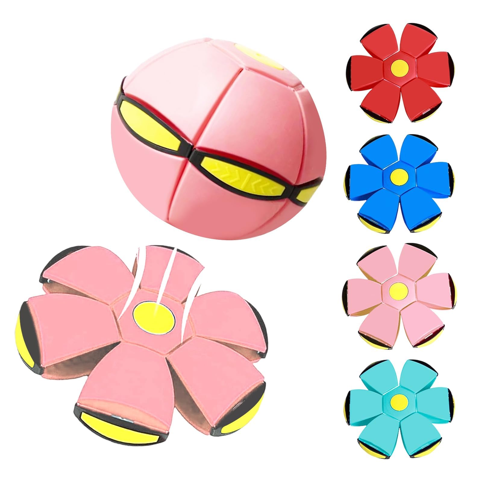 Wsndyjia Magic Bouncing Ball, Bouncy Balls, Magical Flying Saucer, Family and Pet Interactive Toys, Safe & Durable Dual Form Freely Switchable for Indoor & Outdoor Use (Pink)