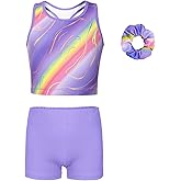 MODAFANS Gymnastics Leotards for Girls With Shorts Tumbling Dance Unitards Biketards Activewear