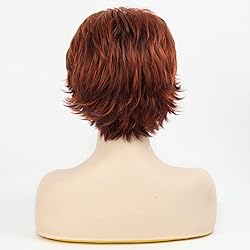 TISHINING Short Ombre Copper Pixie Cut Wigs for
