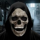 SMD35 skull mask moving jaw - full head skeleton mask breathable and comfortable, scary halloween masks for men Adults women Halloween Costume Carnival Christmas Easter Parties