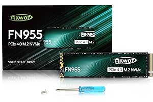 Fikwot FN955 1TB SSD M.2 2280 PCIe Gen4 x4 NVMe 1.4 Internal Solid State Drive - Speeds up to 7350MB/s, Configure SLC Cache,Compatible with Laptop/Desktop/Ps5