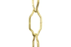 RCH Hardware CH-S57-30-PB-10 |12 Gauge Decorative Solid Steel Motif Link Fixture Chain | 10 Foot Increments |Polished Brass Finish