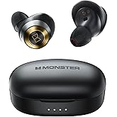 Monster Achieve 100 AirLinks Wireless Earbuds, True Wireless Earbuds Bluetooth Headphones, Earphones in-Ear Built-in Mic Headset, 24-Hour Playtime, Water Resistant Design for Sports, Black